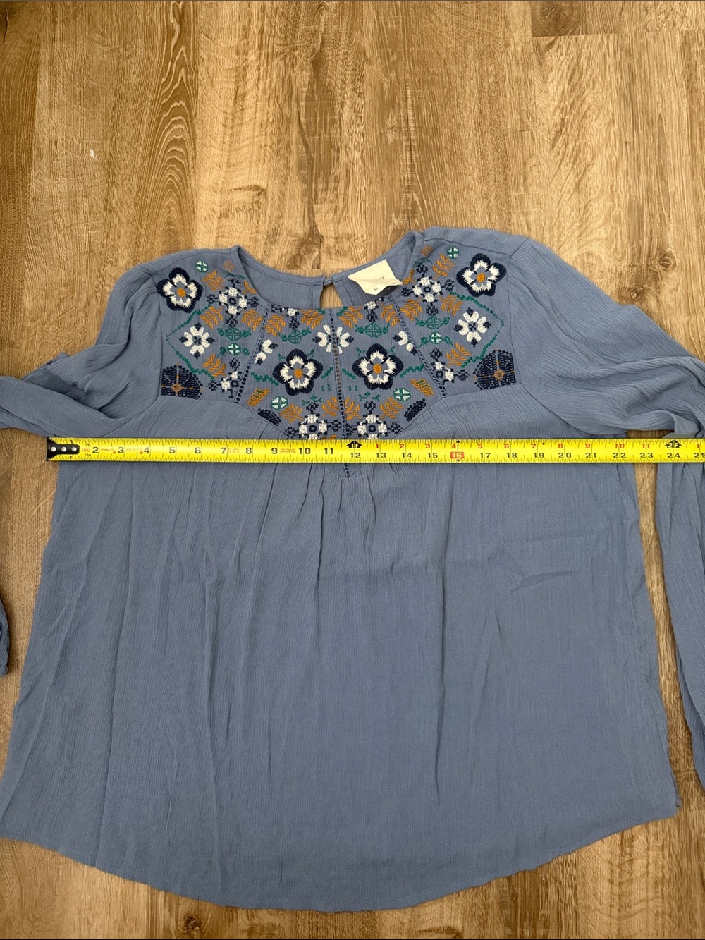 Harper by Francesca’s Embroidered Floral Yoke Long-Sleeve Top - Picture 8 of 9